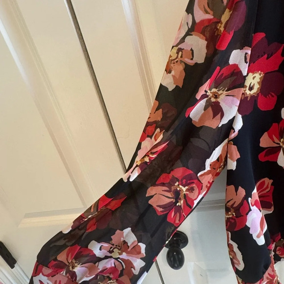 Madewell Floral Wrap Shirt Tie Front Sz L - Picture 3 of 10
